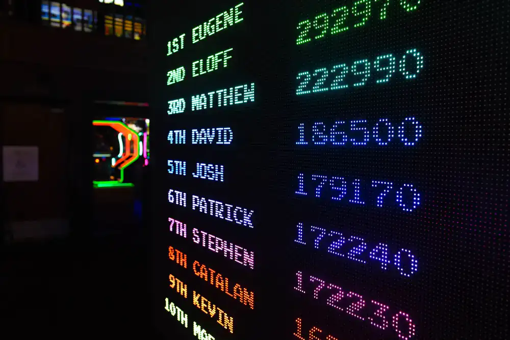 Live digital scoreboard showing team scores